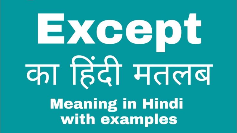 Except Meaning in Hindi